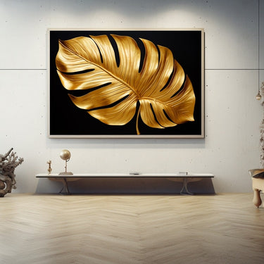 Tableau Feuille Exotique Dorée